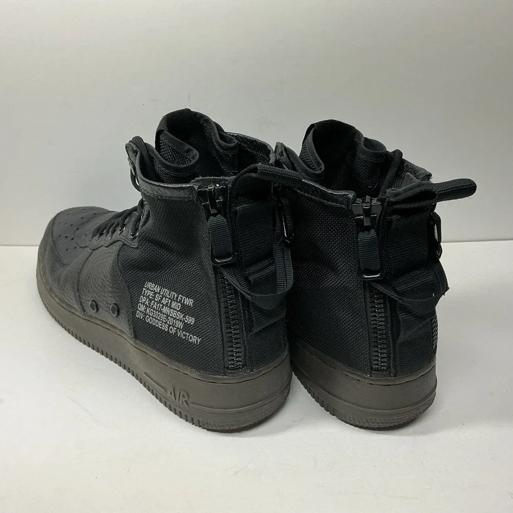 Nike SF Air Force 1 Mid Black Gum Sneakers Mens Sz 11 Basketball Shoes Leather